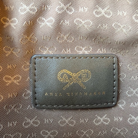 Anya Hindmarch vintage leather Makeup Travel Bag tan olive color rare - Picture 8 of 10